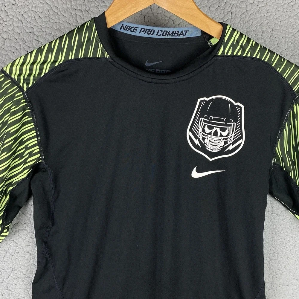 Nike The Opening Shirt Pro Combat Men's L Dri-Fit Compression S/S Volt Football